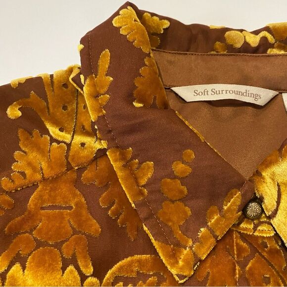 Soft Surroundings Button Down Floral Semi Sheer Blouse Women's Size XS - Picture 3 of 16